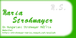 maria strohmayer business card